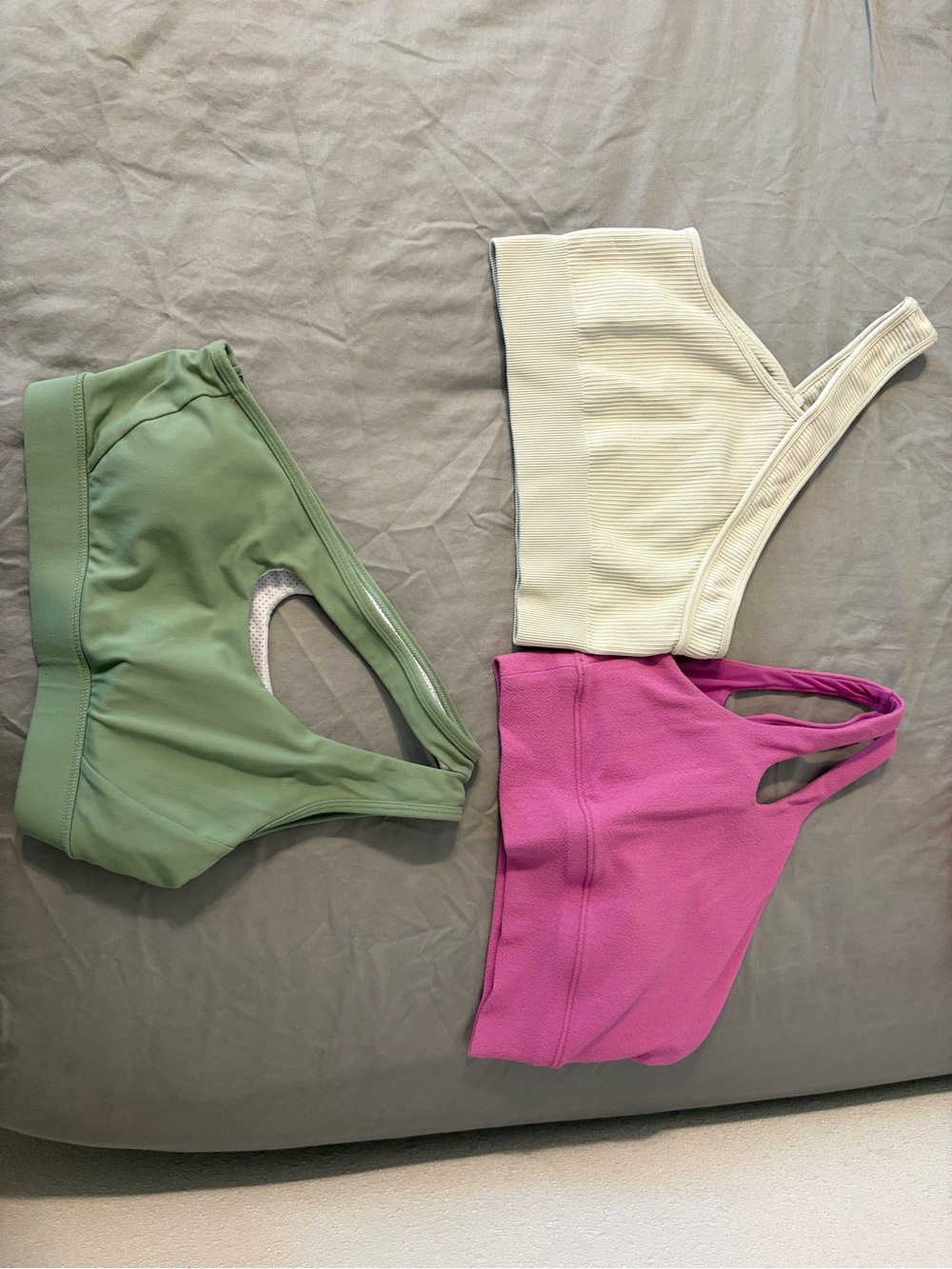 Sports Bra Trio - Olive Green, Cream, Magenta